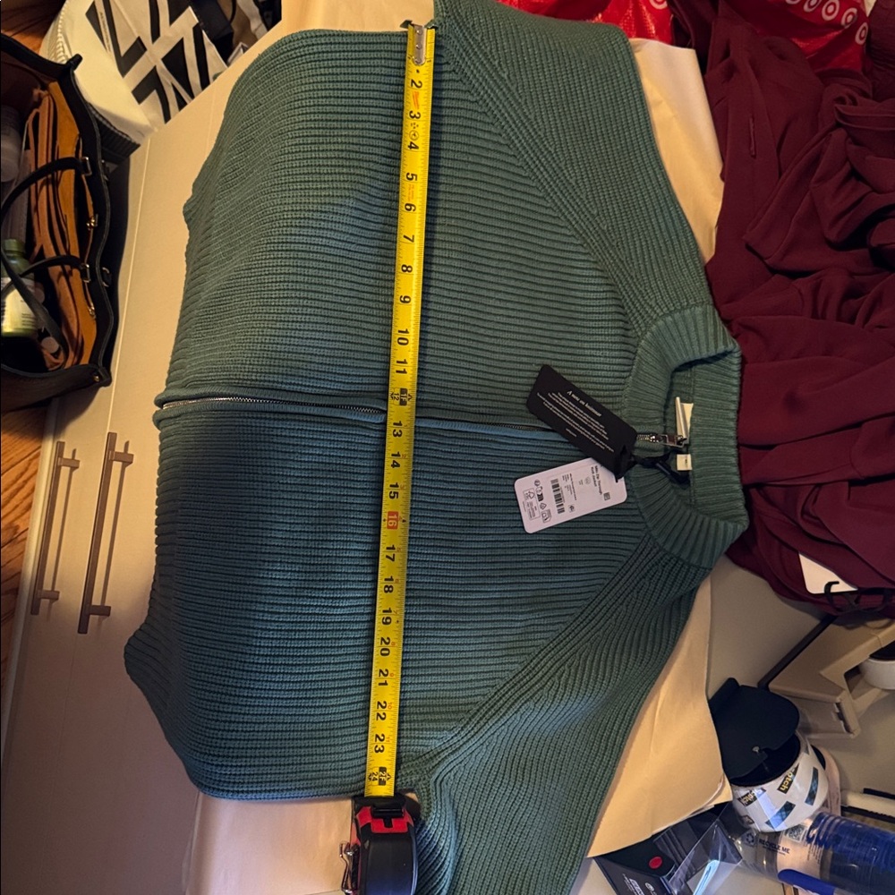 Varley Teal Zip-Up Cardigan Deep Sea - Picture 5 of 10